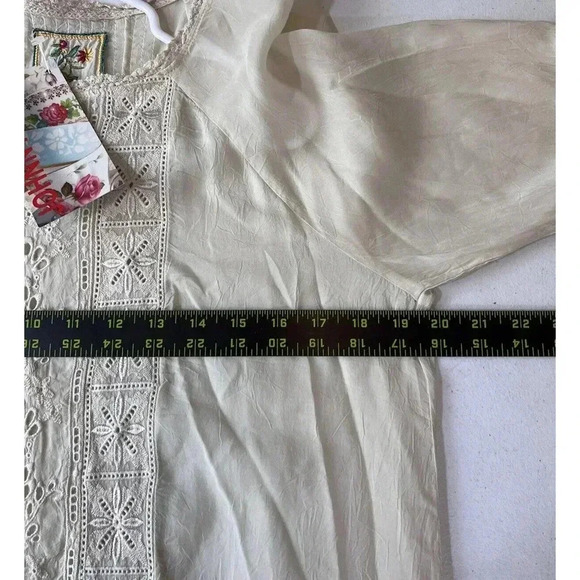 Johnny Was Blouse Tunic Embroidered Womens Size S Lace Boho - Picture 8 of 10